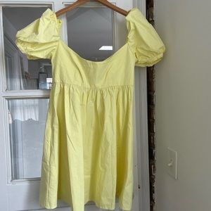 Ciao Lucia mini yellow dress puff sleeve yellow size small